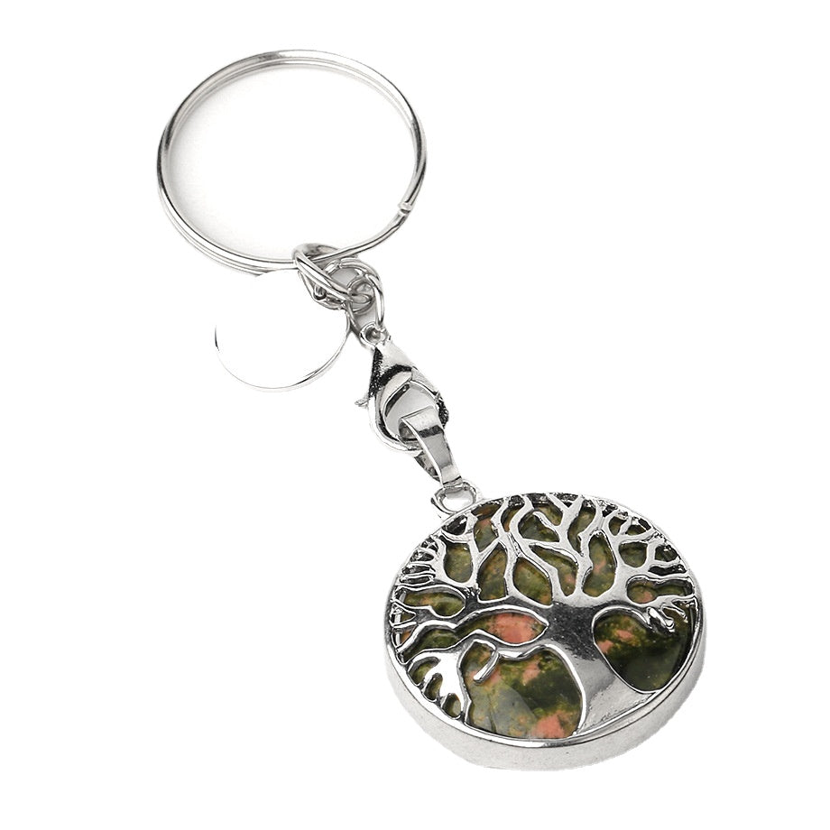 Wholesale Life Tree Pendant Stone Keychain